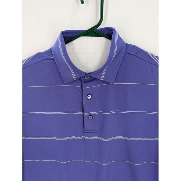 Footjoy Men's Purple Striped Stretch Golf Polo Shirt, Large, Excellent! - Picture 3 of 7